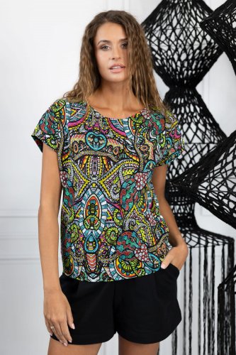 Bluzka trapezowa, dekolt  okrągły "FUN"