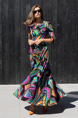 Sukienka długa dekolt łódka "RAVEL" 