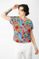 Bluzka trapezowa kolorowa krótki rękaw "POPPY dot"  