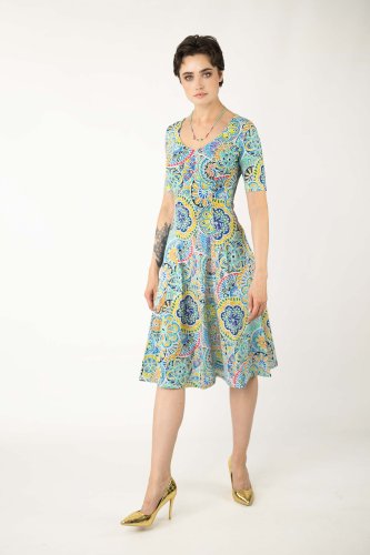 Sukienka midi rozkloszowana dekolt V "GREECE"  