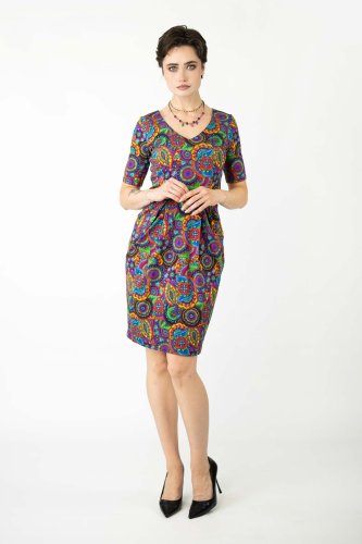 Sukienka mini z kieszeniami krótki rękaw "BLISS"