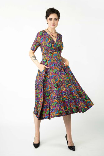 Sukienka wiskozowa midi z koła "BLISS"