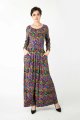 Sukienka wiskozowa maxi z zakładkami "BLISS"  