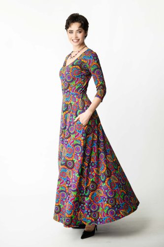 Sukienka długa dekolt V "BLISS"