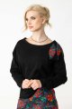 Bluzka  z aplikacją na ramieniu "SECRET"  