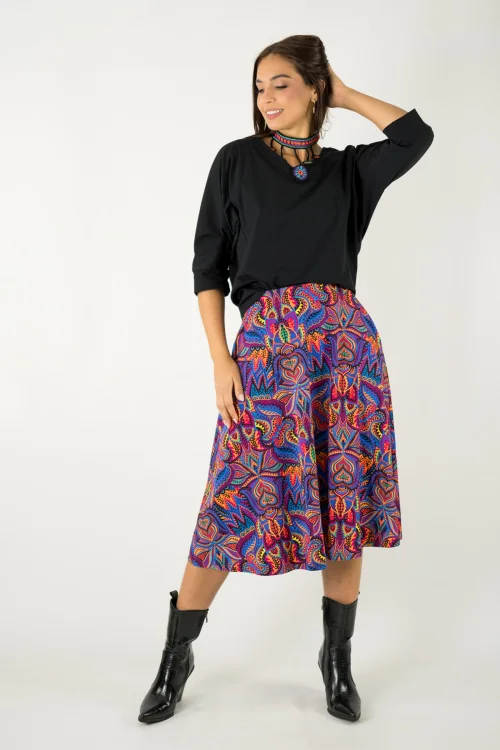 bluzka czarna kimonowa z aplikacją na tyle i spódnica midi z kieszeniami kolekcja MEXICO violet marka VIPPI design (8).jpg