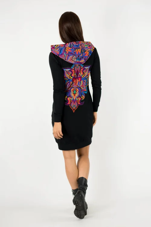 sukienka mini czarna sportowa z kapturem kolekcja MEXICO violet marka VIPPI design (4).jpg
