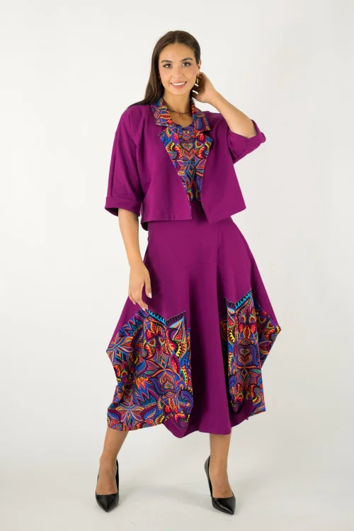 bluzka-klasyczna-kolorowa-i-spodnica-midi-origami-cyklamen-z-aplikacjami-i-żakiet-luxny-krótki--kolekcja--MEXICO-violet-marka-VIPPI-design.jpg
