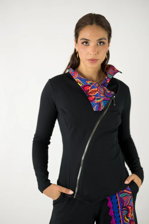 bluza czarna asymetryczna kolekcja MEXICO violet marka VIPPI design (1).jpg