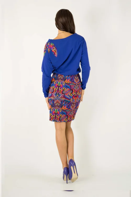 bluzka-trapezowa-chabrowa-z-aplikacją-na-ramieniu--i-spodnica-mini-kolorowa--kolekcja--MEXICO-violet-marka-VIPPI-design-3.jpg