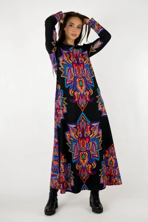 sukienka długa rozkloszowana kolekcja MEXICO violet marka VIPPI design (3).jpg