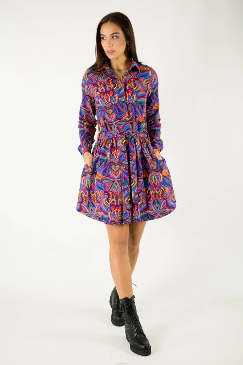 sukienka mini koszulowa kolekcja MEXICO violet marka VIPPI design (4).jpg