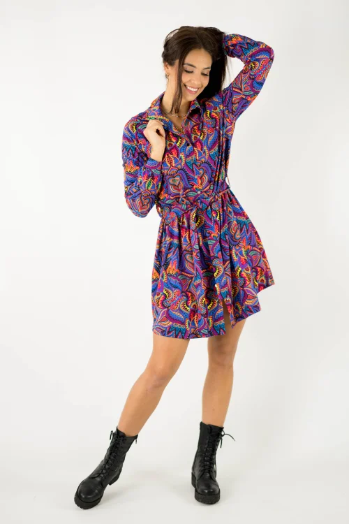sukienka mini koszulowa kolekcja MEXICO violet marka VIPPI design (6).jpg