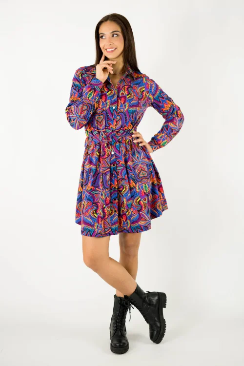 sukienka mini koszulowa kolekcja MEXICO violet marka VIPPI design (1).jpg