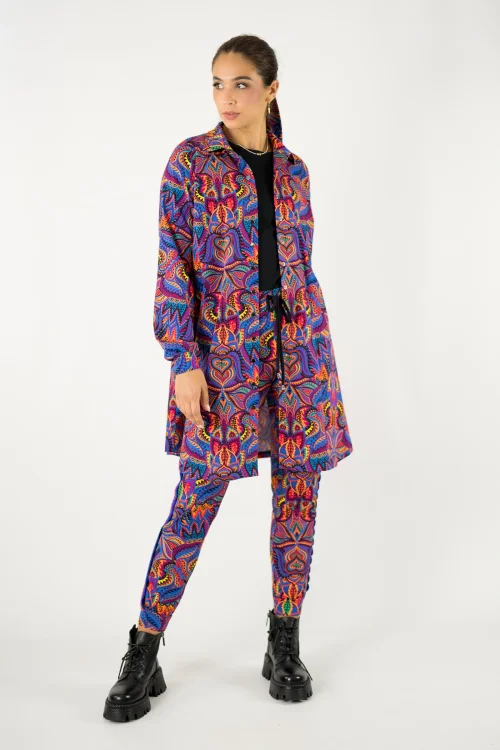 sukienka mini koszulowa rozpięta i spodnie z lamasami  kolekcja MEXICO violet marka VIPPI design (2).jpg