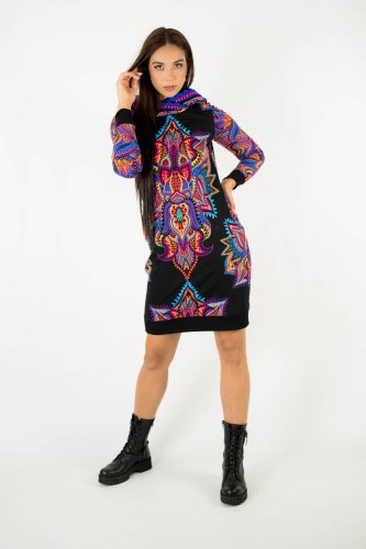 sukienka mini sportowa z kapturem i szydełkową koronką na kapturze kolekcja MEXICO violet marka VIPPI design (11).jpg