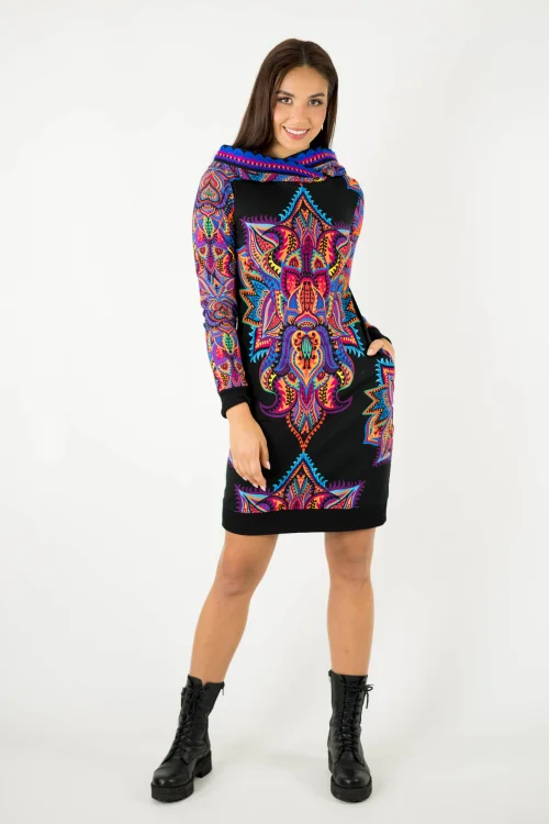 sukienka mini sportowa z kapturem i szydełkową koronką na kapturze kolekcja MEXICO violet marka VIPPI design (10).jpg