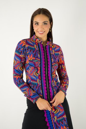 żakiet z koronkąszydełkową ze stójką  kolekcja MEXICO violet marka VIPPI design (1).jpg