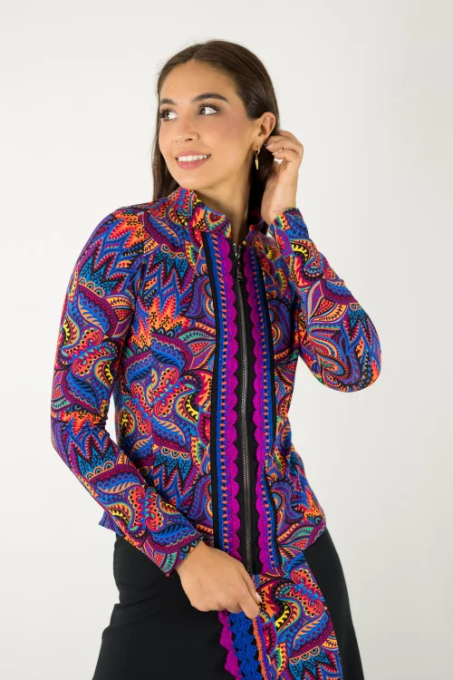 żakiet z koronkąszydełkową ze stójką  kolekcja MEXICO violet marka VIPPI design (2).jpg