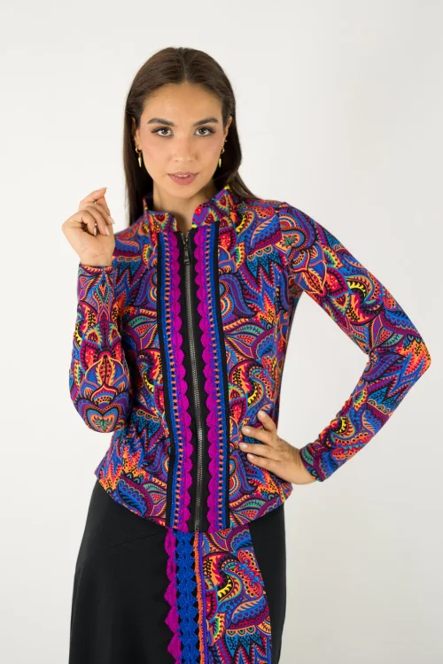 żakiet z koronkąszydełkową ze stójką  kolekcja MEXICO violet marka VIPPI design (3).jpg
