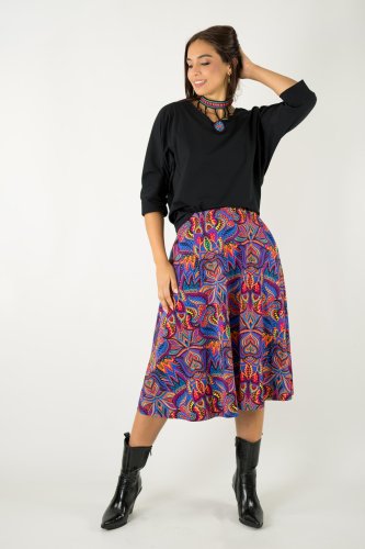 bluzka czarna kimonowa z aplikacją na tyle i spódnica midi z kieszeniami kolekcja MEXICO violet marka VIPPI design (8).jpg