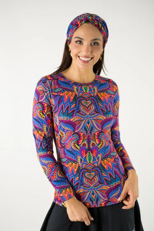bluzka klasyczna okrągły dekolt i opaska przekładana kolekcja MEXICO violet marka VIPPI design (1).jpg