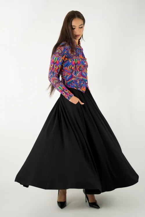 bluzka kolorowa z kołnierzykiem  i spodnica wiskozowa czarna szeroka kolekcja MEXICO violet marka VIPPI design (4).jpg