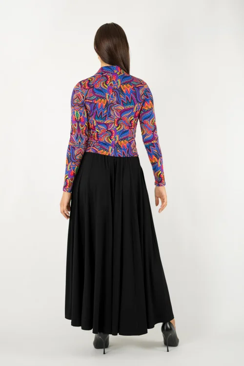bluzka kolorowa z kołnierzykiem  i spodnica wiskozowa czarna szeroka kolekcja MEXICO violet marka VIPPI design (7).jpg