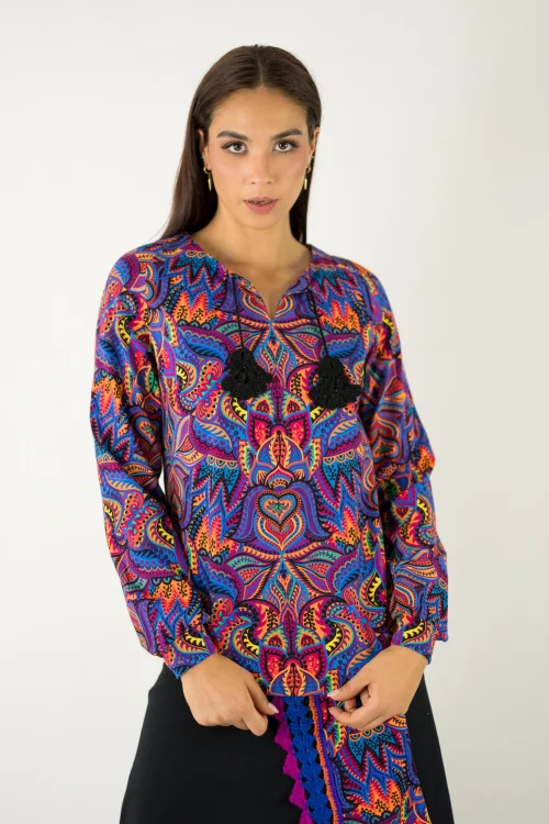 bluzka luźna z chwostami  kolekcja MEXICO violet marka VIPPI design (2).jpg