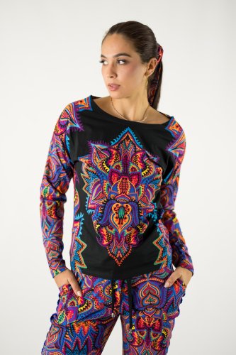 bluzka trapezowa z panelem na przodzie kolekcja MEXICO violet marka VIPPI design (2).jpg