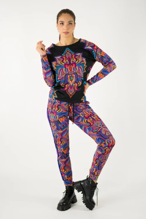 bluzka trapezowa z panelem na przodzie  i spodnie z lampasami kolekcja MEXICO violet marka VIPPI design (2).jpg