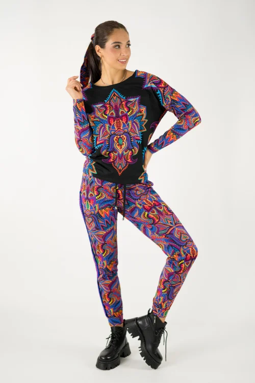 bluzka trapezowa z panelem na przodzie  i spodnie z lampasami kolekcja MEXICO violet marka VIPPI design (3).jpg
