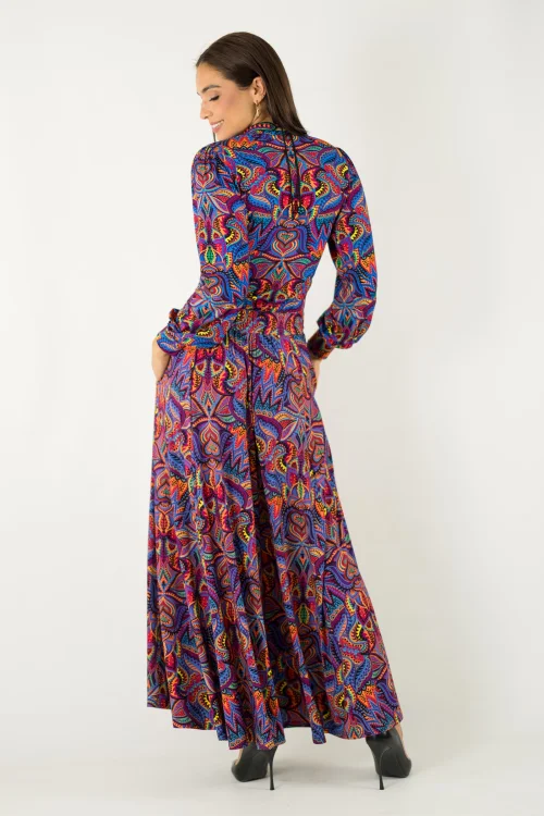 bluzka wiskozowa z marszczeniem pod biustem i spodnica długa rozkloszowana kolekcja MEXICO violet marka VIPPI design (13).jpg