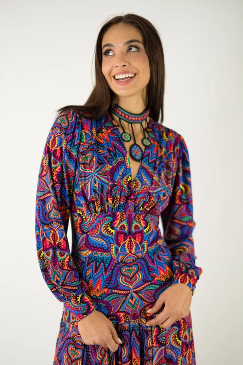 bluzka wiskozowa z marszczeniem pod biustem kolekcja MEXICO violet marka VIPPI design (3).jpg