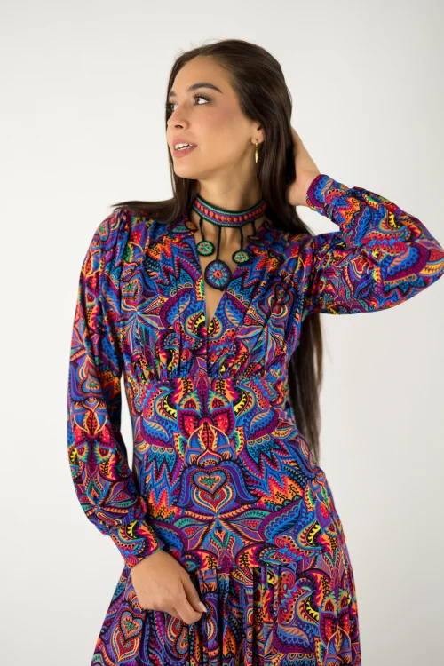 bluzka wiskozowa z marszczeniem pod biustem kolekcja MEXICO violet marka VIPPI design (4).jpg