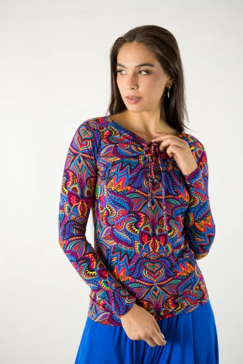 bluzka wiskozowa z wiązaniem pod szyją kolekcja MEXICO violet marka VIPPI design (2).jpg