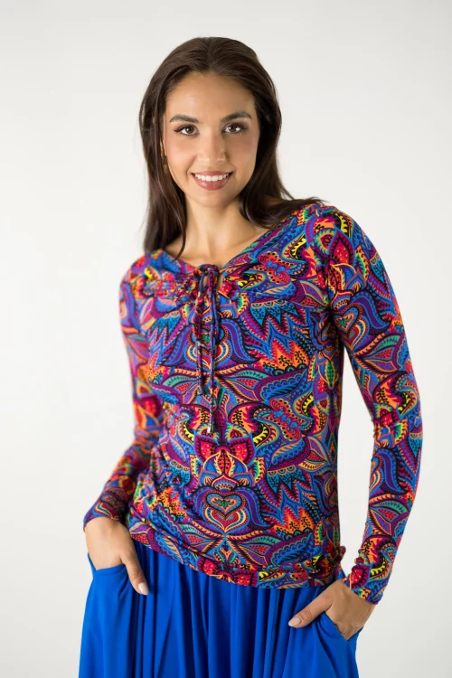 bluzka wiskozowa z wiązaniem pod szyją kolekcja MEXICO violet marka VIPPI design (4).jpg