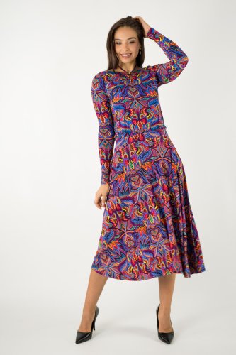 bluzka wiskozowa z wiązaniem pod szyją i spodnica wiskozowa z koła kolekcja MEXICO violet marka VIPPI design (2).jpg