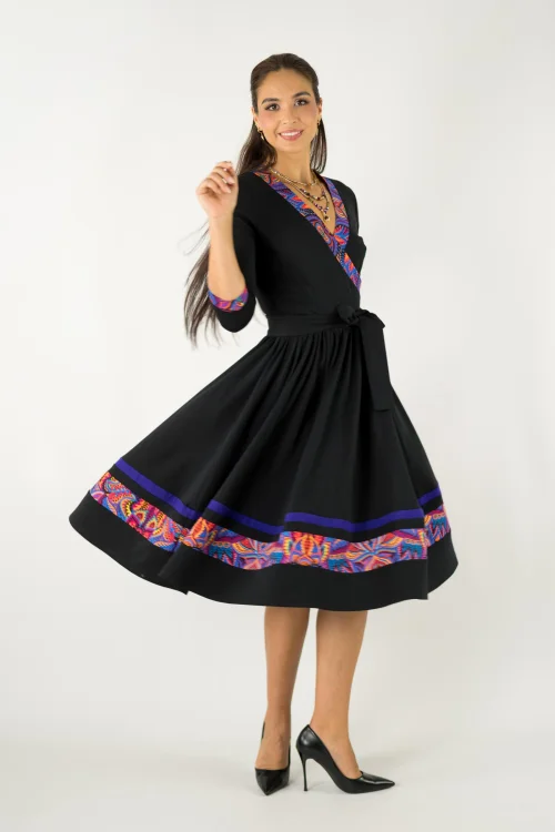 sukienka czarna z kopertowym dekoltem kolekcja MEXICO violet marka VIPPI design (6).jpg
