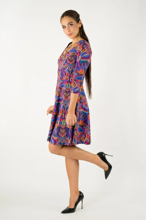 sukienka mini rozkloszowana kolekcja MEXICO violet marka VIPPI design (2).jpg