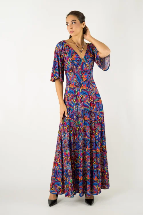 sukienka wiskozowa długa rozkloszowana kolekcja MEXICO violet marka VIPPI design (2).jpg