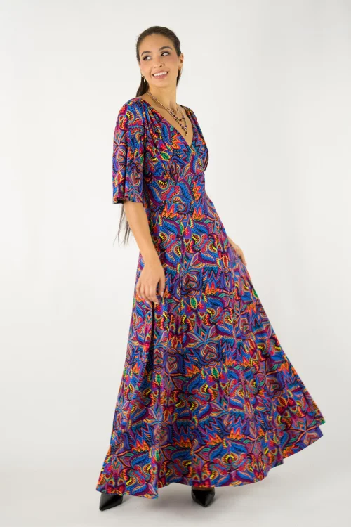 sukienka wiskozowa długa rozkloszowana kolekcja MEXICO violet marka VIPPI design (3).jpg
