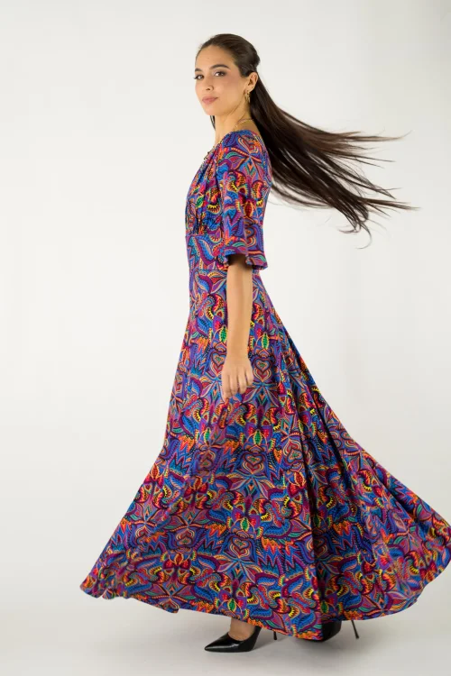sukienka wiskozowa długa rozkloszowana kolekcja MEXICO violet marka VIPPI design (4).jpg