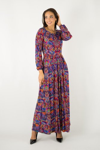 sukienka wiskozowa długa z zakładkami kolekcja MEXICO violet marka VIPPI design (4).jpg