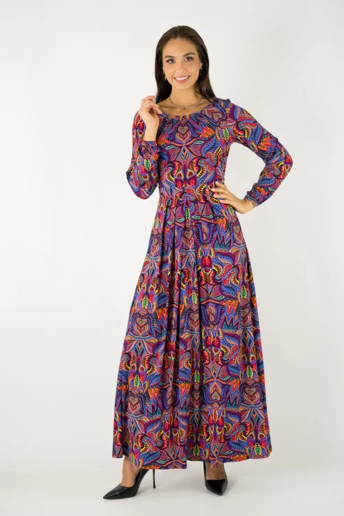 sukienka wiskozowa długa z zakładkami kolekcja MEXICO violet marka VIPPI design (5).jpg
