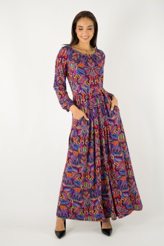 sukienka wiskozowa długa z zakładkami kolekcja MEXICO violet marka VIPPI design (7).jpg