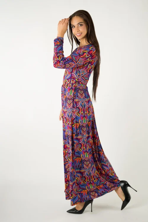 sukienka wiskozowa długa z zakładkami kolekcja MEXICO violet marka VIPPI design (8).jpg