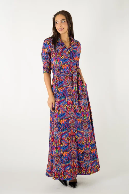 sukienka długa koszulowa kolekcja MEXICO violet marka VIPPI design (8).jpg