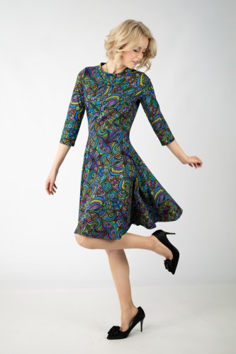 Sukienka mini rozkloszowana stójka "MIST"