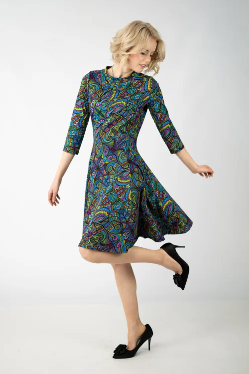 sukienka mini ze stójką rozkloszowana   kolekcja MIST marka VIPPI design (3).jpg